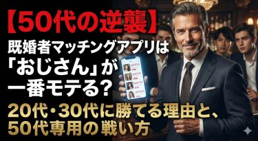 【50代の逆襲】既婚者マッチングアプリは「おじさん」が一番モテる？20代・30代に勝てる理由と、50代専用の戦い方